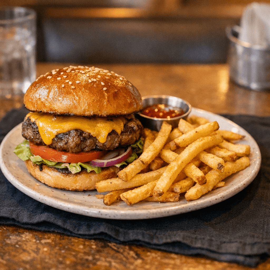 Cheese Burger with Fries